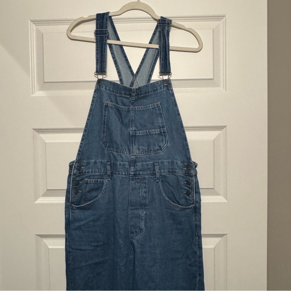 Free People We The Free Women's Ziggy Overalls Medium Sapphire Blue